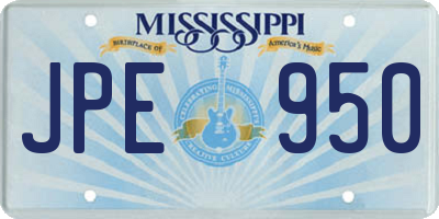 MS license plate JPE950