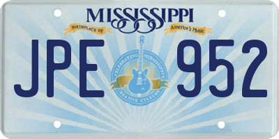 MS license plate JPE952