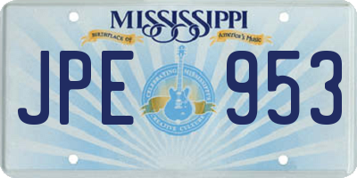 MS license plate JPE953