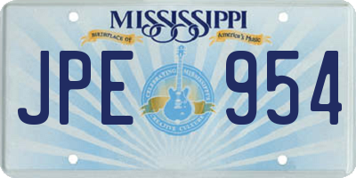 MS license plate JPE954
