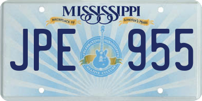 MS license plate JPE955