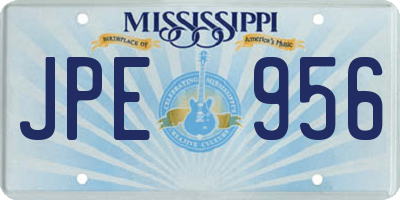 MS license plate JPE956