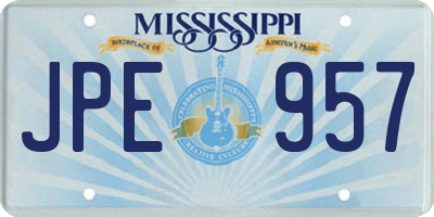 MS license plate JPE957