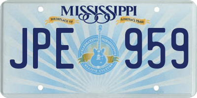 MS license plate JPE959