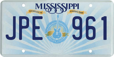 MS license plate JPE961