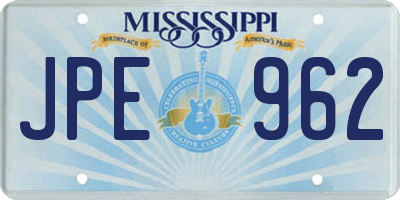 MS license plate JPE962