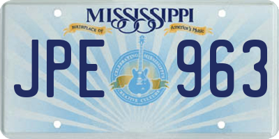 MS license plate JPE963