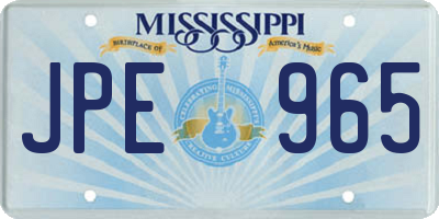 MS license plate JPE965