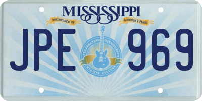 MS license plate JPE969