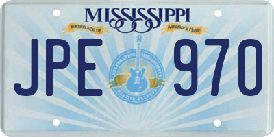 MS license plate JPE970