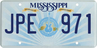 MS license plate JPE971