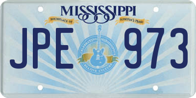 MS license plate JPE973
