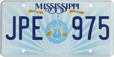 MS license plate JPE975