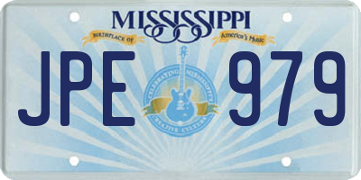 MS license plate JPE979