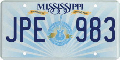MS license plate JPE983