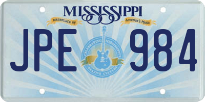 MS license plate JPE984