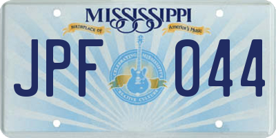 MS license plate JPF044