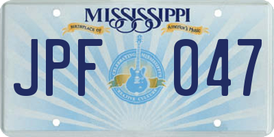 MS license plate JPF047