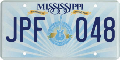 MS license plate JPF048