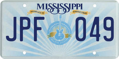 MS license plate JPF049
