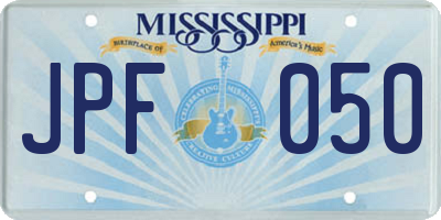 MS license plate JPF050