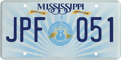 MS license plate JPF051