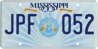 MS license plate JPF052