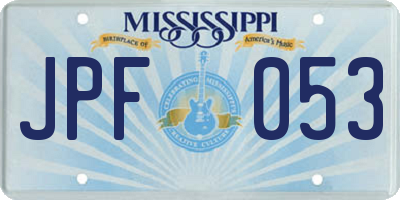 MS license plate JPF053