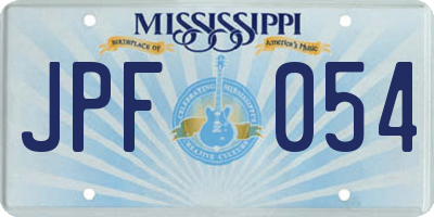 MS license plate JPF054