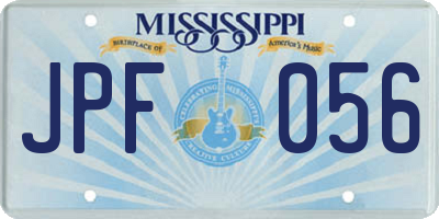 MS license plate JPF056