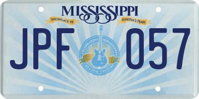 MS license plate JPF057