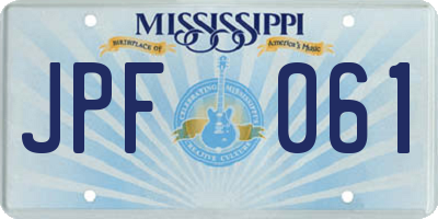 MS license plate JPF061