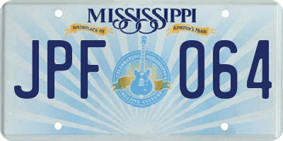 MS license plate JPF064