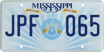 MS license plate JPF065