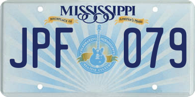 MS license plate JPF079