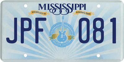 MS license plate JPF081