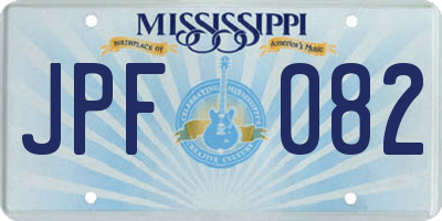 MS license plate JPF082