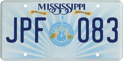 MS license plate JPF083