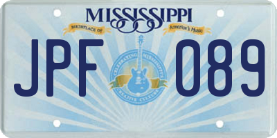 MS license plate JPF089