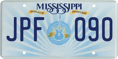 MS license plate JPF090