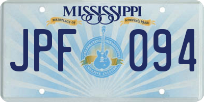 MS license plate JPF094