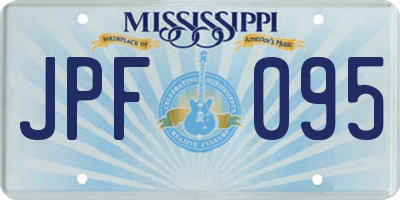 MS license plate JPF095