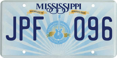MS license plate JPF096