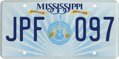 MS license plate JPF097