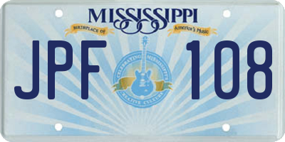 MS license plate JPF108