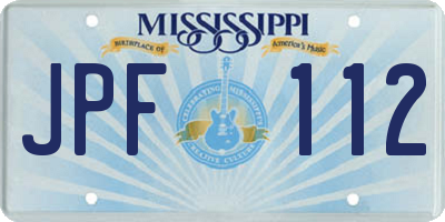 MS license plate JPF112