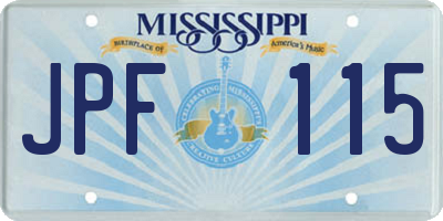 MS license plate JPF115