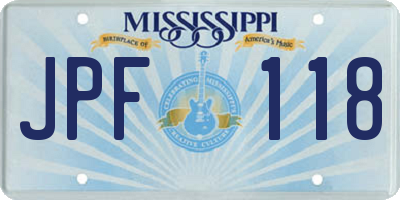 MS license plate JPF118