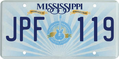 MS license plate JPF119