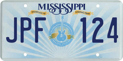 MS license plate JPF124
